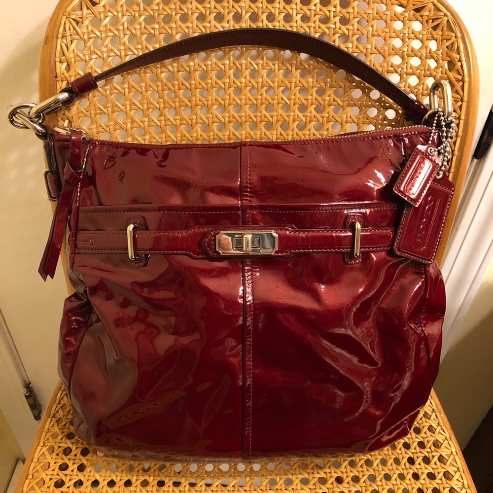 Coach Chelsea ashlyn patent f17861 crimson red bag